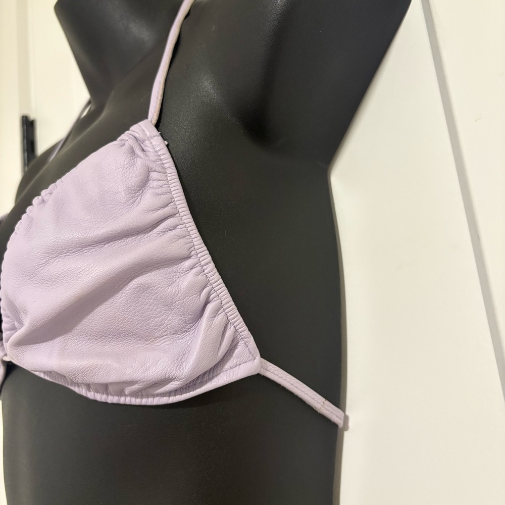 Danier Purple Leather Bikini Top‎ Bra Women’s Size Medium - Picture 5 of 13